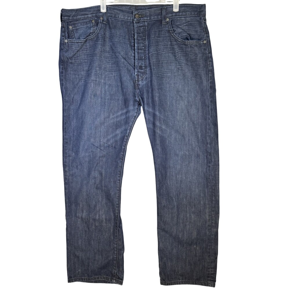 Levis 501 Jeans Mens 42x32 Blue Button Fly Straight Leg Classic Denim